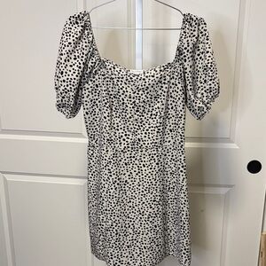 Miss Selfridge Black and White Spotted Mini Dress Dalmatian/Animal Print